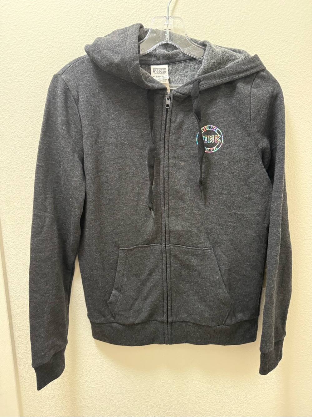 PINK Victoria's Secret Dark Gray Zip-Up Hoodie
